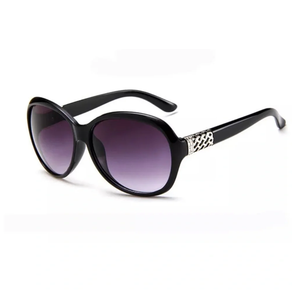 Black Retro Round Oversized Sunglasses New with Case